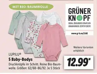 Lidl Lupilu 5 baby-bodys Angebot