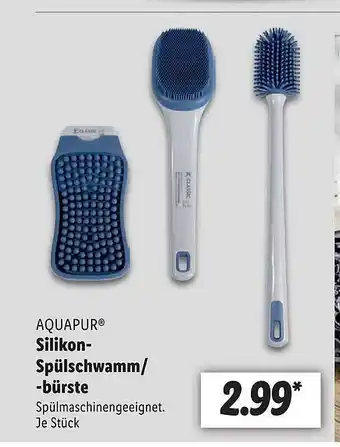 Lidl Aquapur silikon-spülschwamm oder -bürste Angebot