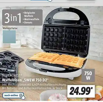 Lidl Silvercrest waffeleisen „swew 750 d2“ Angebot