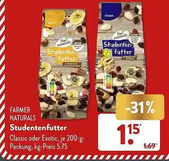 Aldi Süd Farmer naturals studentenfutter Angebot