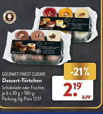 Aldi Süd Gourmet finest cuisine dessert-törtchen Angebot