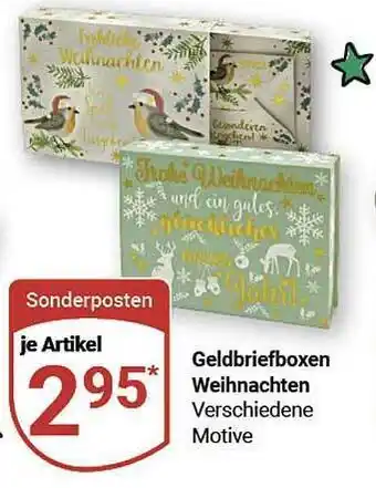 Globus Geldbriefboxen weihnachten Angebot