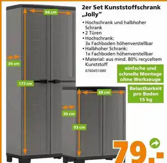 Globus Baumarkt 2er set kunststoffschrank „jolly“ Angebot