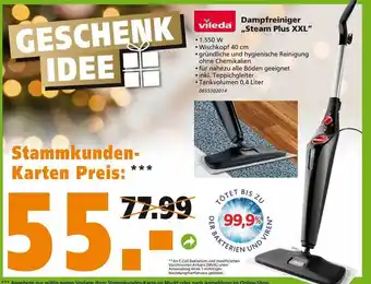 Globus Baumarkt Vileda dampfreiniger „steam plus xxl“ Angebot