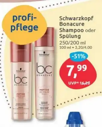 Budni Schwarzkopf Bonacure Shampoo oder Spülung 250/200ml Angebot