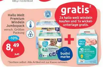 Budni Hallo Welt Premium Windeln Jumbopack Angebot