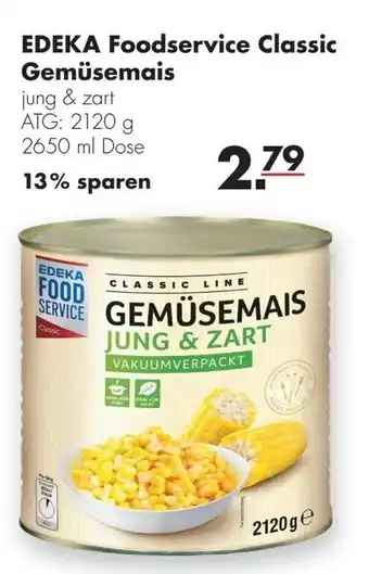 Handelshof Edeka Foodservice Classic Gemüsemais 2650ml Dose Angebot