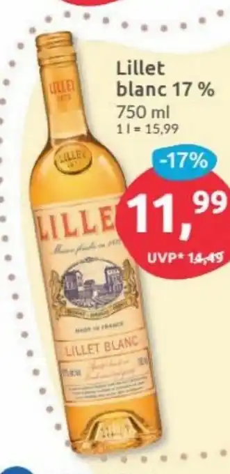 Budni Lillet Blanc 17% 750ml Angebot