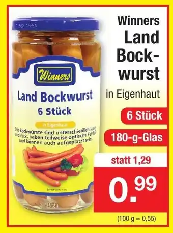 Zimmermann Winners Land Bockwurst 180g Angebot