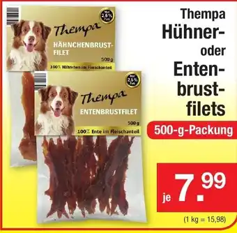 Zimmermann Thempa Hühner oder Entenbrustfilets 500g Angebot