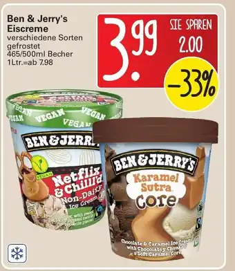 WEZ Ben & Jerry's Eiscreme 465/500ml Becher Angebot