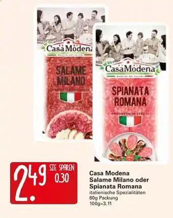 WEZ Casa Modena Salame Milano oder Spianata Romana 80g Angebot