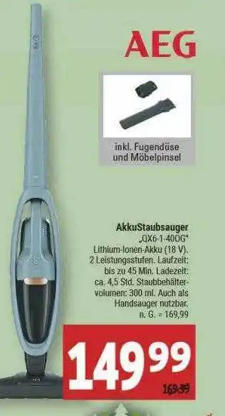 Marktkauf Aeg akkustaubsauger Angebot