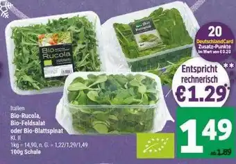 Marktkauf Bio-rucola, bio-feldsalat oder bio-blattspinat Angebot