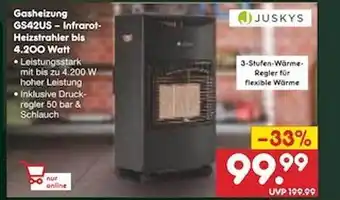 Netto Marken-Discount Juskys gasheizung gs42us - infrarot-heizstrahler bis 4.200 watt Angebot