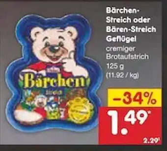 Netto Marken-Discount Bärchen-streich oder bären-streich geflügel Angebot