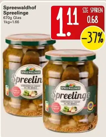 WEZ Spreewaldhof Spreelinge 670g Angebot