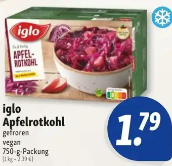 Nah & Frisch Iglo Apfelrotkohl 750 g Packung Angebot