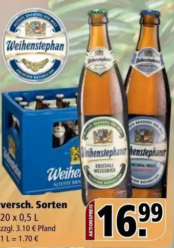 Getränke Rössler Weihenstephan 20x0,5 L Angebot