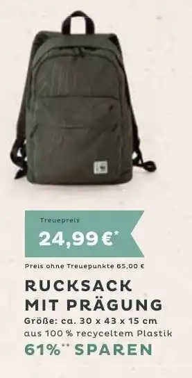 WEZ Rucksack mit Prägung Angebot