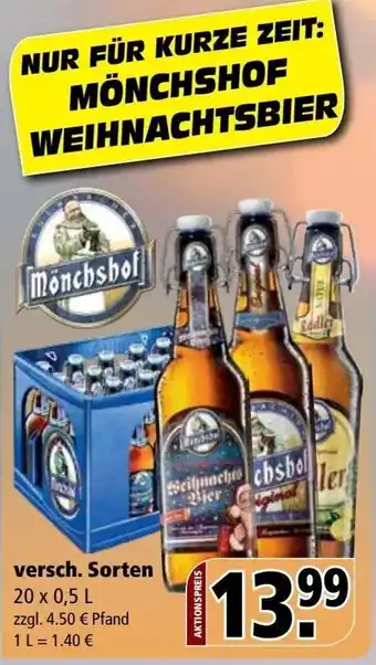 Getränke Rössler Mönchshof 20x0,5 L Angebot