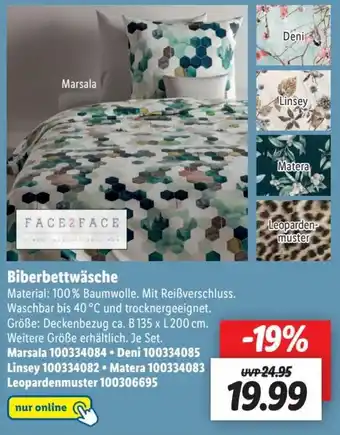 Lidl Face2Face Biberbettwäsche Angebot