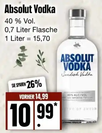 Edeka Frischemarkt Absolut Vodka 0,7 Liter Flasche Angebot