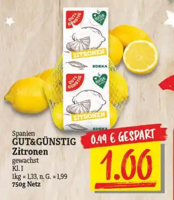 NP Discount Gut & Günstig Zitronen 750g Netz Angebot