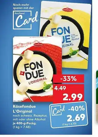 Kaufland Kasefondue l'original Angebot