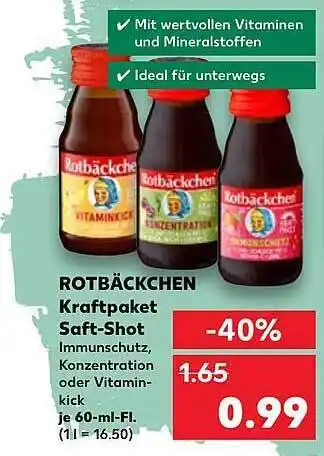 Kaufland Rotbäckchen kraftpaket saft-shot Angebot