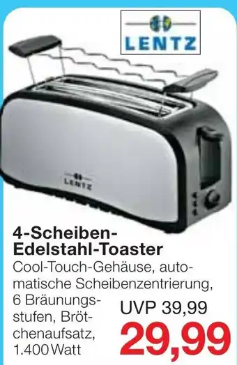 Jawoll Lentz 4 Scheiben Edelstahl Toaster Angebot