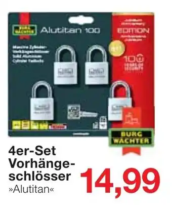 Jawoll 4er Set Vorhängeschlösser Angebot