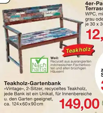 Jawoll Teakholz Gartenbank Angebot