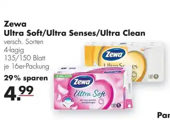 Handelshof Zewa Ultra Soft/ Ultra Senses/Ultra Clean 135/150 Blatt Angebot