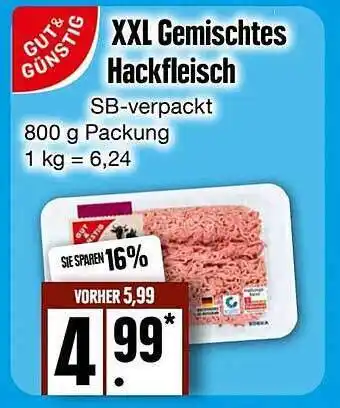 Edeka Frischemarkt Gut & günstig xxl gemischtes hackfleisch Angebot