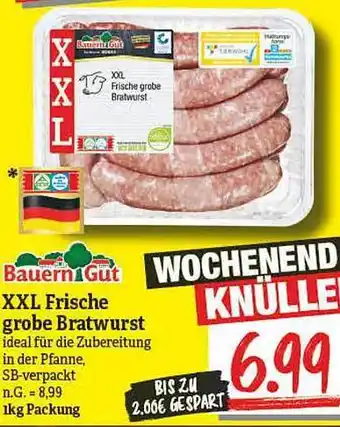 NP Discount Bauern gut xxl frische grobe bratwurst Angebot