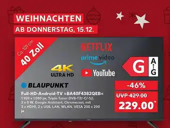 Kaufland Blaupunkt full-hd-android-tv „ba40f4382qeb“ Angebot
