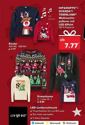 Kaufland Hip&hopps oyanda oder townland weihnachtspullover mit led-effekt Angebot