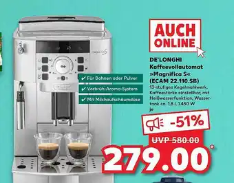 Kaufland Delonghi kaffeevollautomat „magnifica s“ (ecam 22.110.sb) Angebot