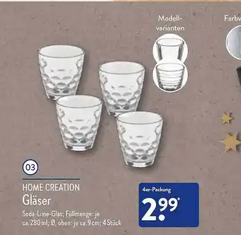 Aldi Nord Home creation gläser Angebot