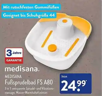 Aldi Nord Medisana fußsprudelbad fs a80 Angebot