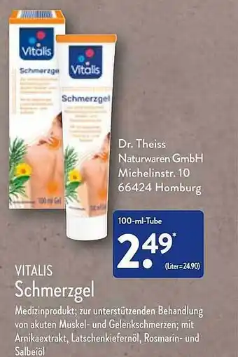 Aldi Nord Vitalis schmerzgel Angebot