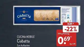 Aldi Nord Cucina nobile ciabatta Angebot