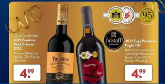 Aldi Süd Colección martínez 2019 faustino rioja crianza doc oder 2021 fuga primitivo puglia igp Angebot