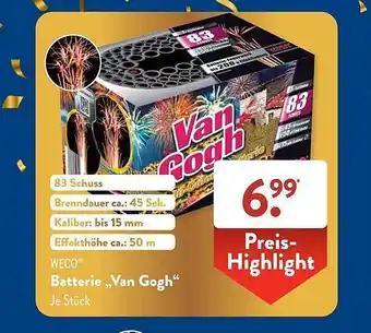 Aldi Süd Weco batterie „van gogh“ Angebot