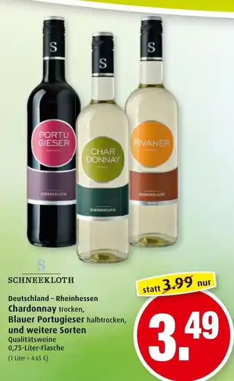 Markant Schneekloth Deutschland Rheinhessen Chardonnay, Blauer Portugieser und weitere Sorten 0,75L Angebot