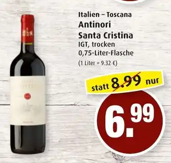 Markant Antinori Santa Cristina 0,75L Angebot