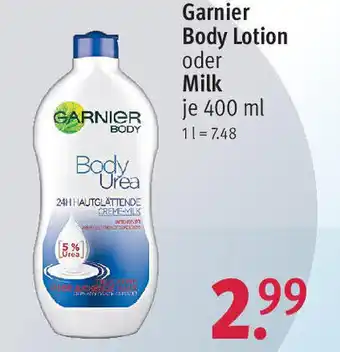 Rossmann Garnier Body Lotion o. Milk 400 ml Angebot