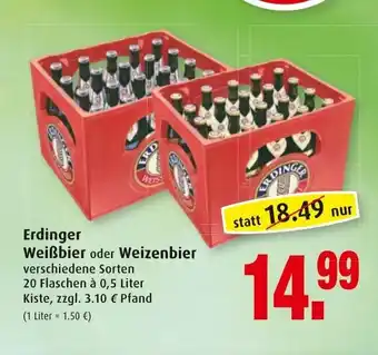 Markant Erdinger Weißbier oder Weizenbier 20x0,5L Angebot