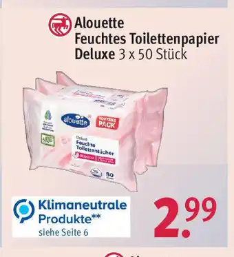 Rossmann Alouette feuchtes Toilettenpapier Deluxe 3*50 st Angebot